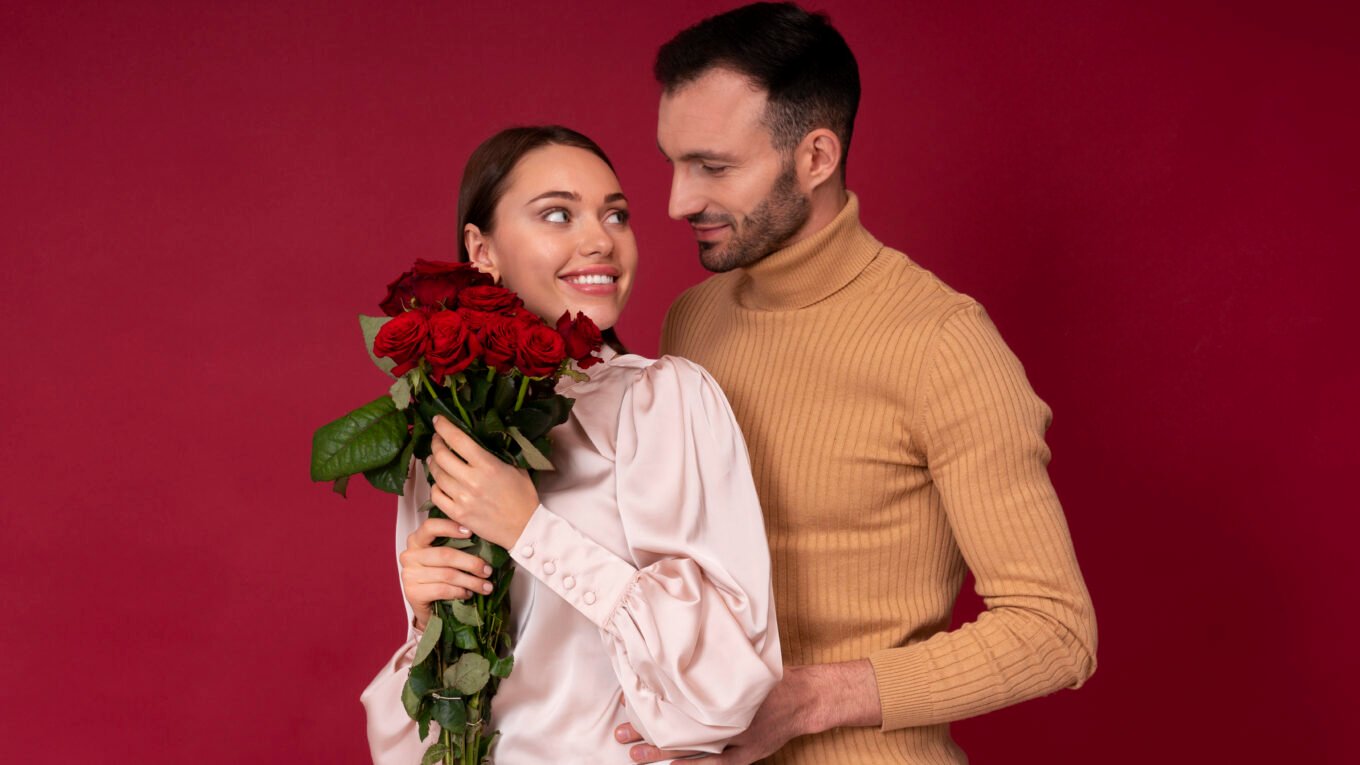 Casal com rosas